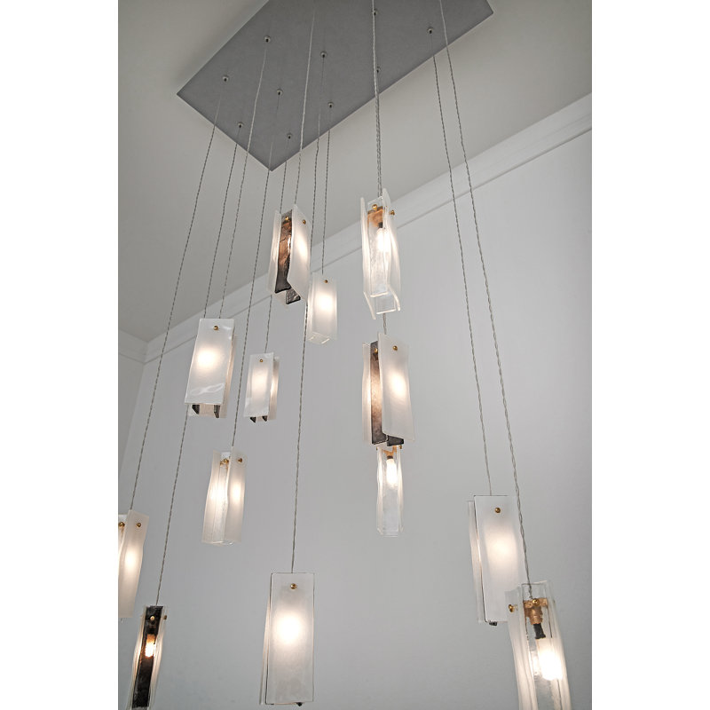 13 - Light Pendant, Black, 19, 48" H x 30" W x 12" D