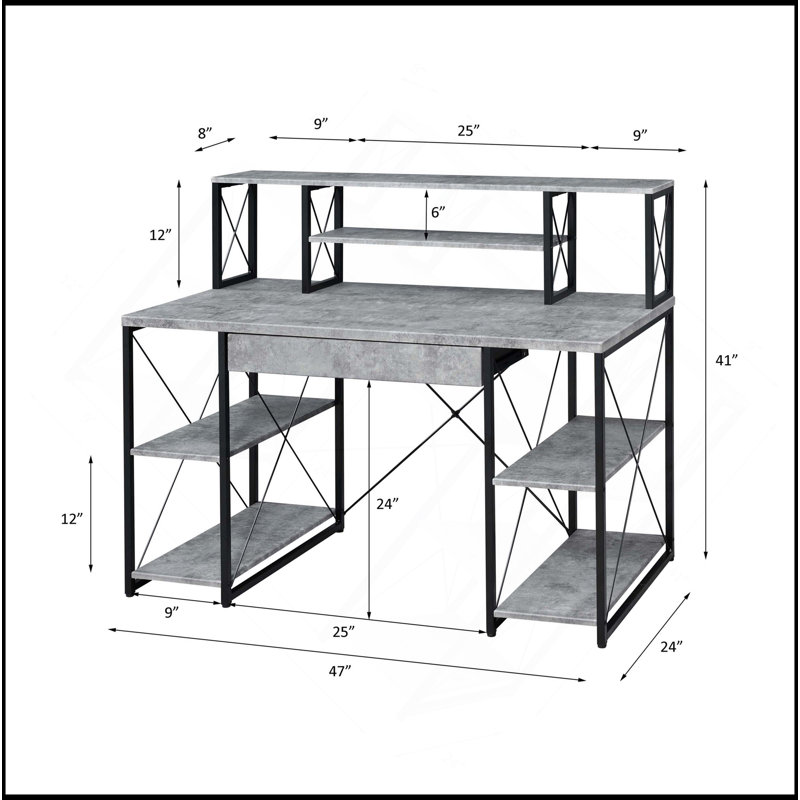 All Purpose Gray Finish Writing Desk