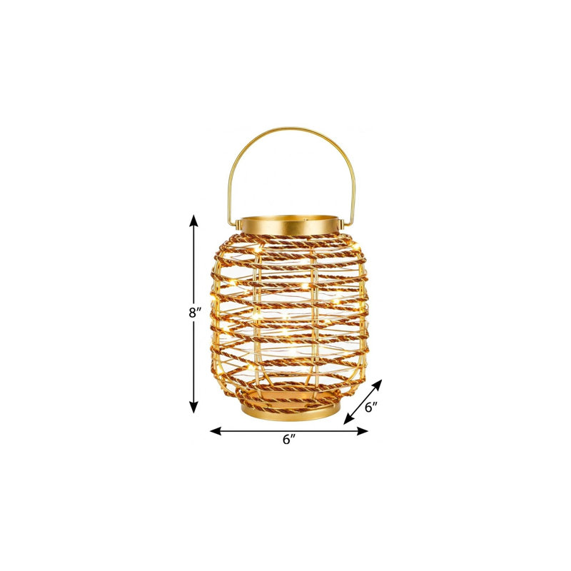 Lampe de bureau lanterne géométrique 8 po avec abat-jour fantaisie