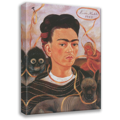 Self Portrait with Monkey by Frida Kahlo Gallery Wrapped Canvas