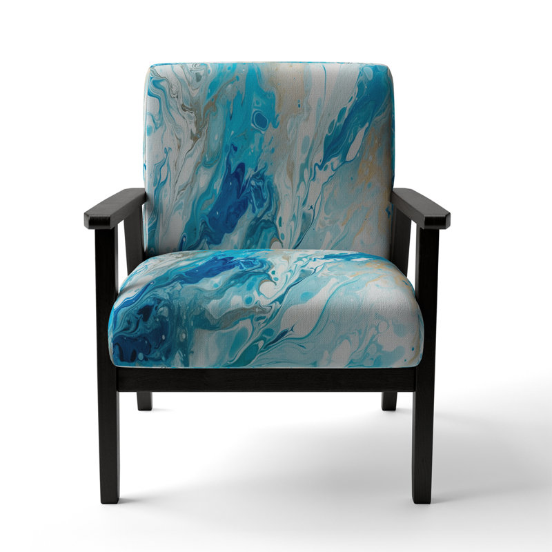 Fauteuil rembourré moderne bleu et blanc