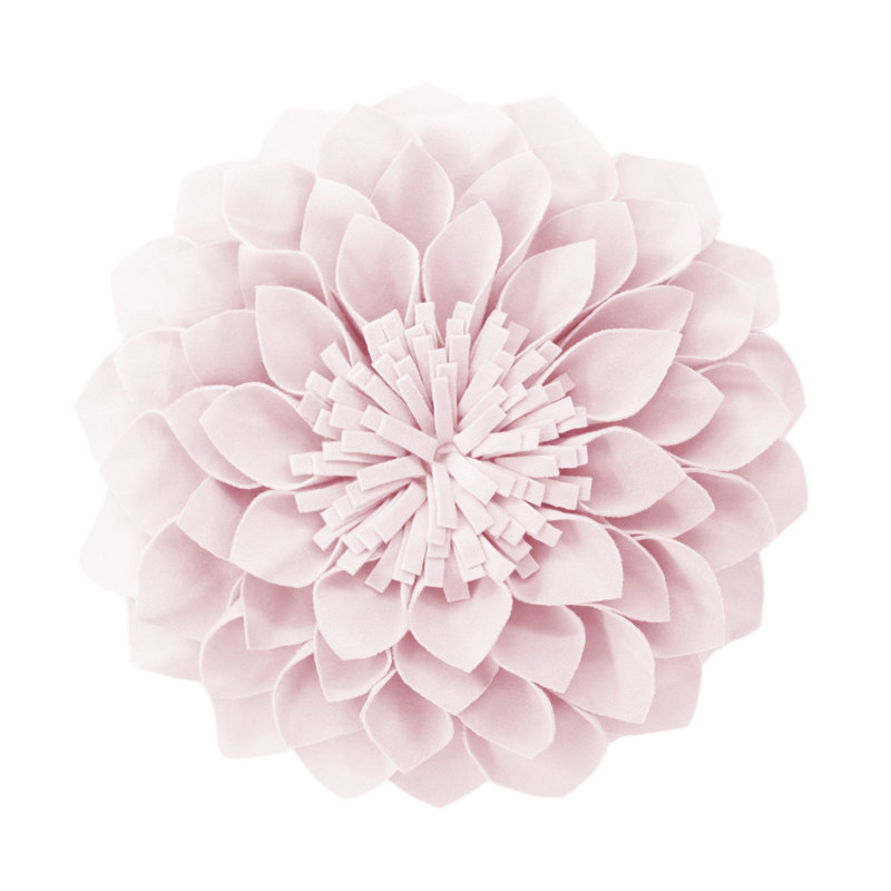  Housse de coussin décoratif à motif floral 3D, Rose clair, 14 po x 14 po