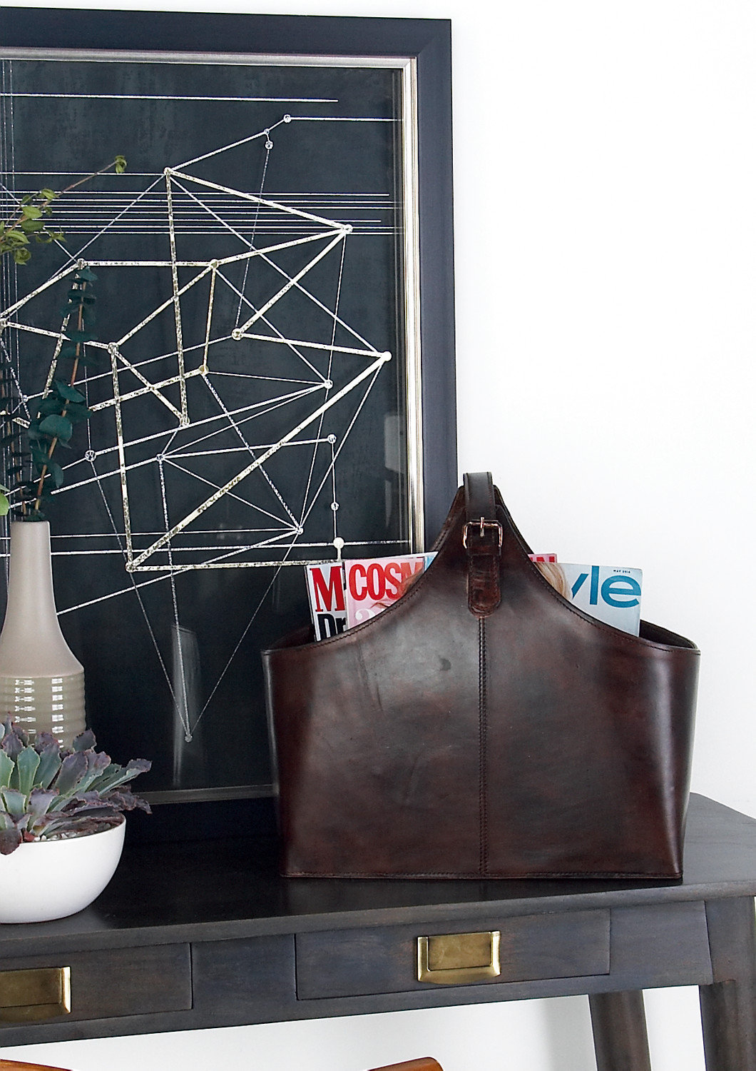 Alline Magazine Rack, Brown