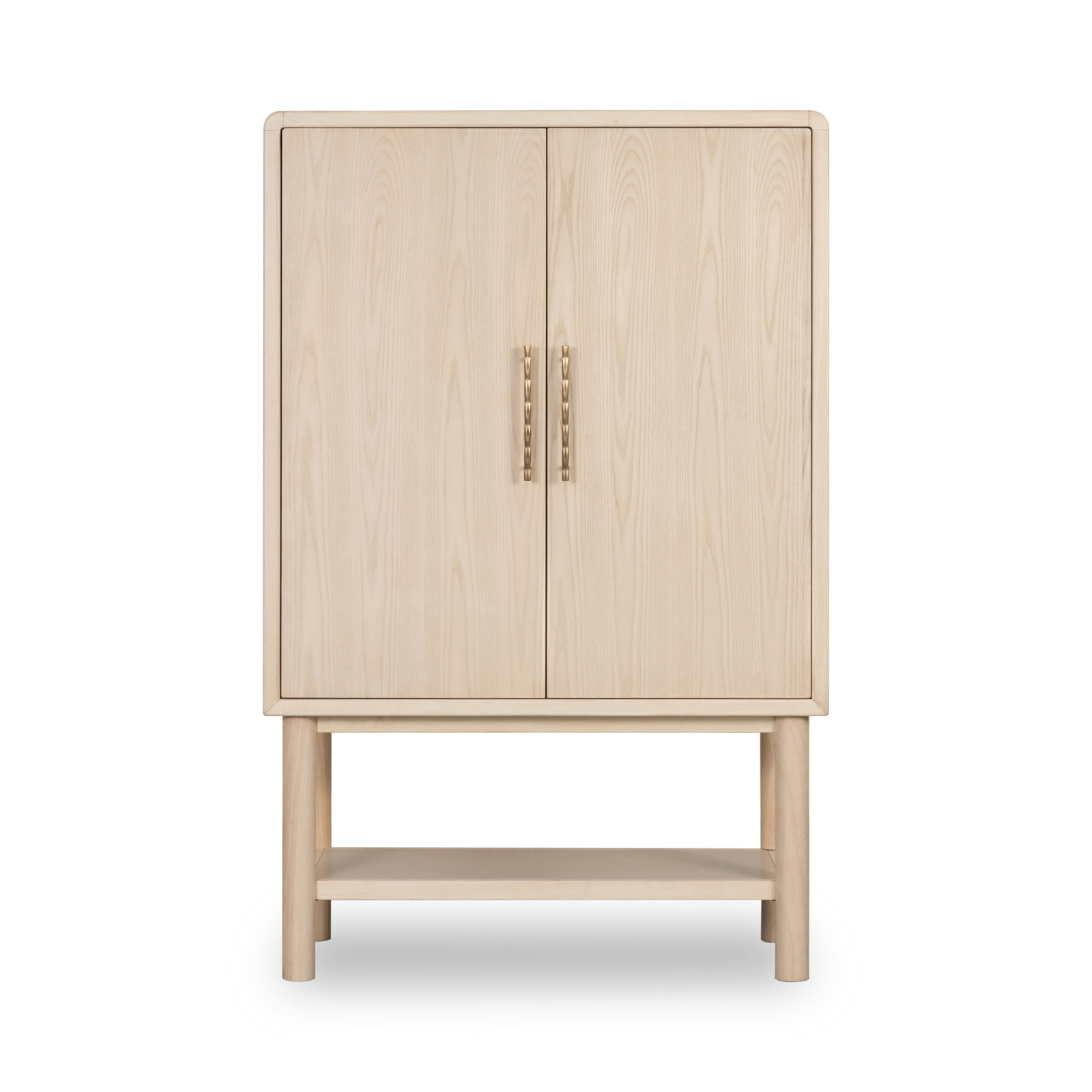 Cardenas Two Door Ash Wood Bar Cabinet In White Sand