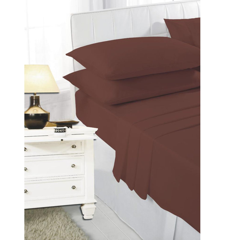 Homesley Cotton Blend/Polyester Flat Sheet, Single (3'), Chocolate