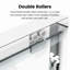 Porte de douche coulissante double pour salle de bain, l 44 po à 48 po x H 72 po, verre trempé, structure stable, demi-poignée de taille moyenne