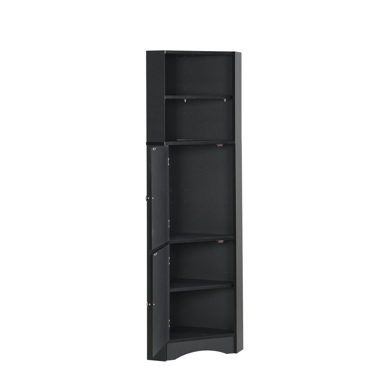 Ahran Freestanding Linen Cabinet, Black