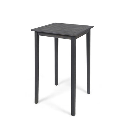 Outdoor Minimalist Acacia Wood Square Bar Table - Teak Finish(Only Including Table)
