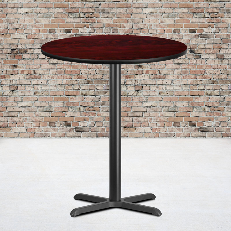 Plateau de table rond en stratifié Carrus, H 43,13 po x l 36 po x P 36 po, Acajou