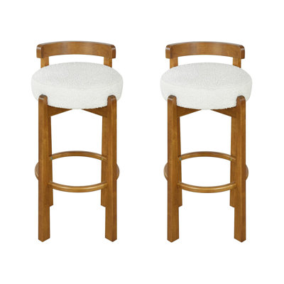 Ensemble de 2 tabourets de bar en bois Elise