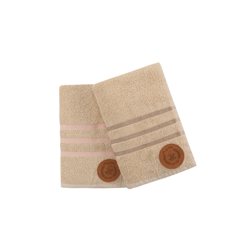 Ensemble de serviettes luxueuses 100% coton (2 pièces) - 17,7 po x 35,4 po | 450 g / m² pour une absorbance ultime | Lavable à la machine, doux et durable | Élégantes couleurs caramel, brun et rose | Parfait pour la maison ou le spa