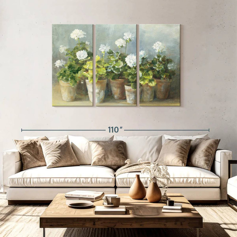 Harnek Geraniums Crop, 48" H x 74" W