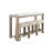 VANILLA REAL MARBLE SOFA TABLE WITH POWER AND 3 STOOLS