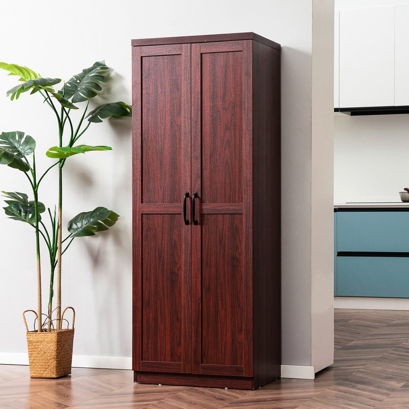 Armoire de 63 po pour cuisine et salle à manger, 2 portes avec 5 tablettes, 2 tablettes réglables,