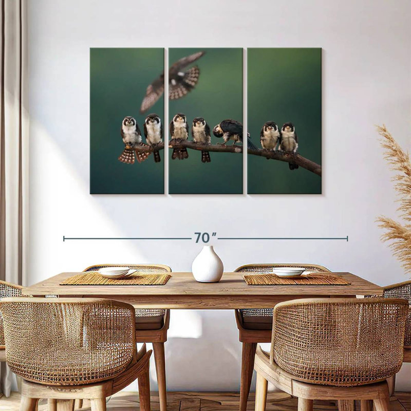 Brampt Perched Falconet Birds, 36" H x 57" W