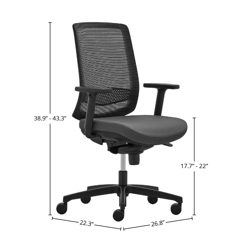 Mahlea Foam Padding Office Chair, Gray