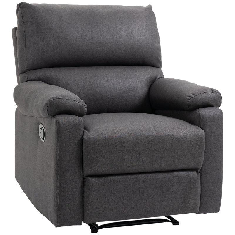 Fauteuil inclinable standard de 31 po de largeur sans mouvement, Polyester 100 % gris foncé