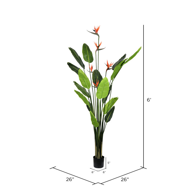Faux Plant in Pot, 72" H x 26" W x 26" D