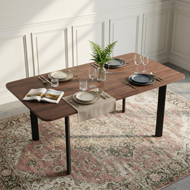 Extendable Kitchen Dining Table, Modern Rectangle Table