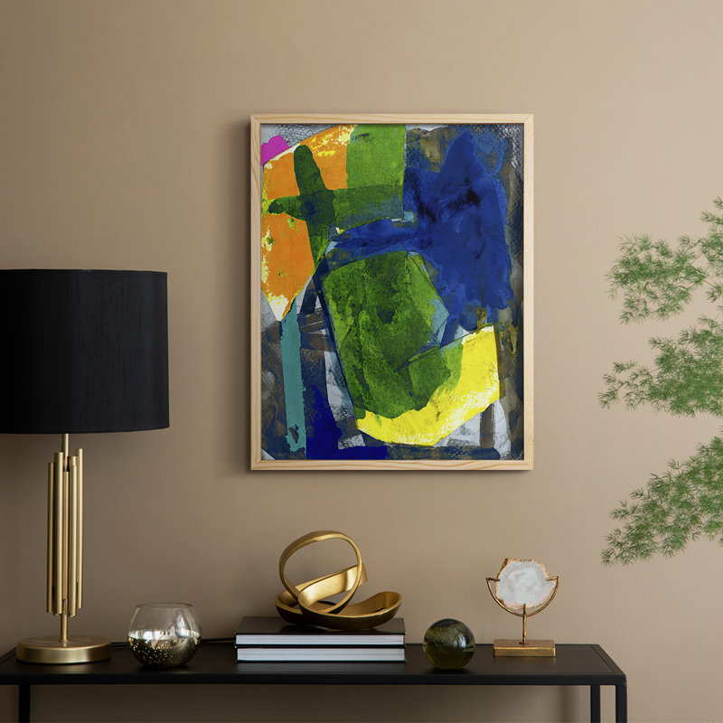 Brights Strokes I, reproduction encadrée - bois massif, H 11 po x l 9 po