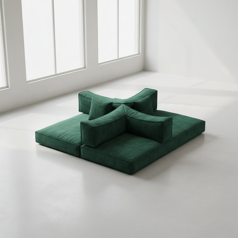 Convertible 78.8-inch Modular Sofa, Green