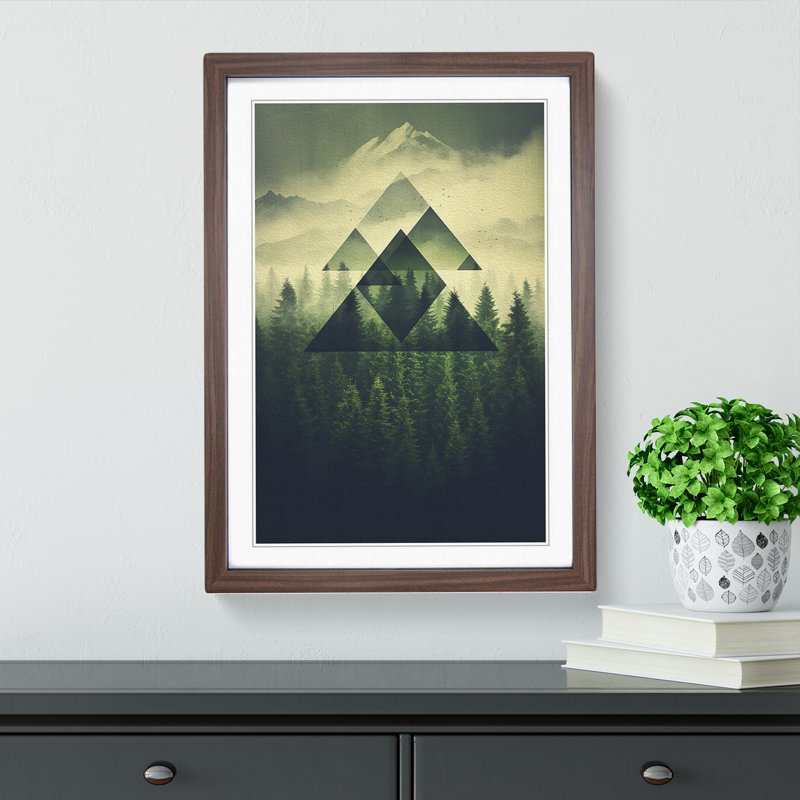 Single Picture Frame Print on Wood, Walnut Framed, 34cm H x 25cm W