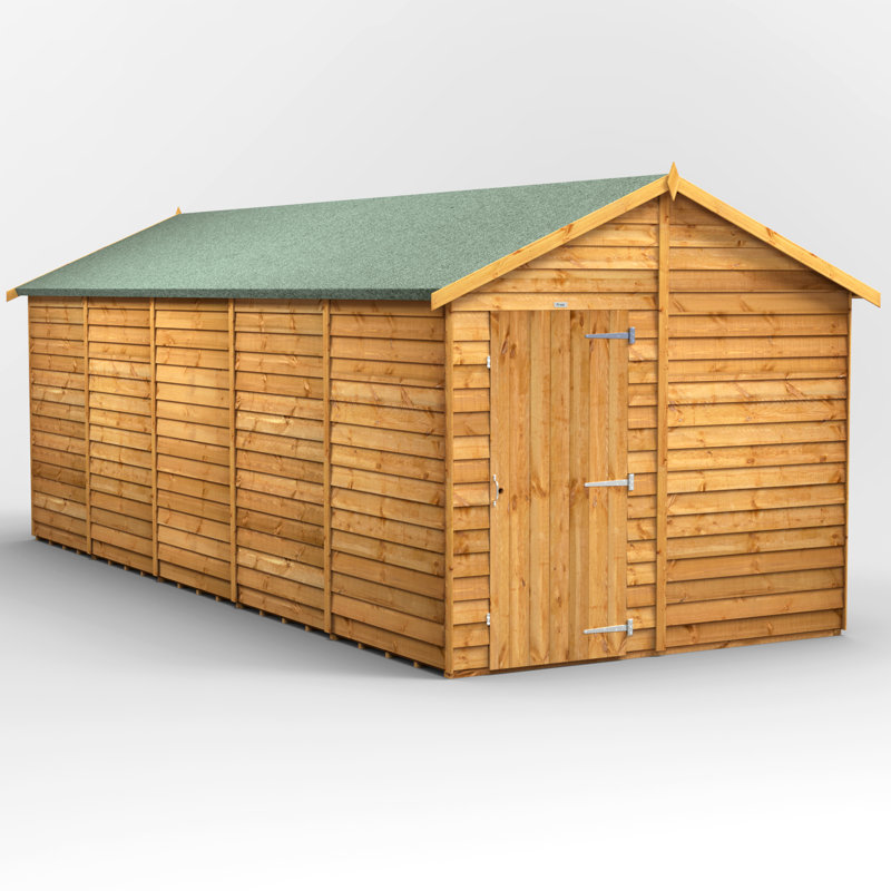Powersheds 20 x 8ft Timber Overlap Windowless Garden Shed