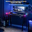 LED Gaming Desk, Gaming Table, Computer Desk with Drink Holder and Headphone Hooks, PC Table, Gamer Table, Gaming Table with Carbon Fibre Coating, M-Frame-75085152