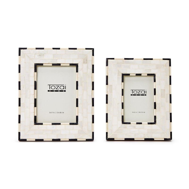 Brick Pattern Set Of 2 Photo Frames