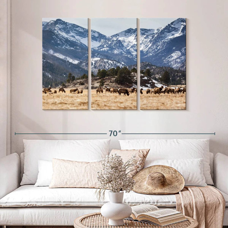 Elks d'Alvord des montagnes Rocheuses, H 32 po x l 50 po