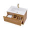 Meuble-lavabo 24 po avec lavabo en céramique - Meuble-lavabo mural flottant cannelé avec tiroirs, moderne-130140887-130140888