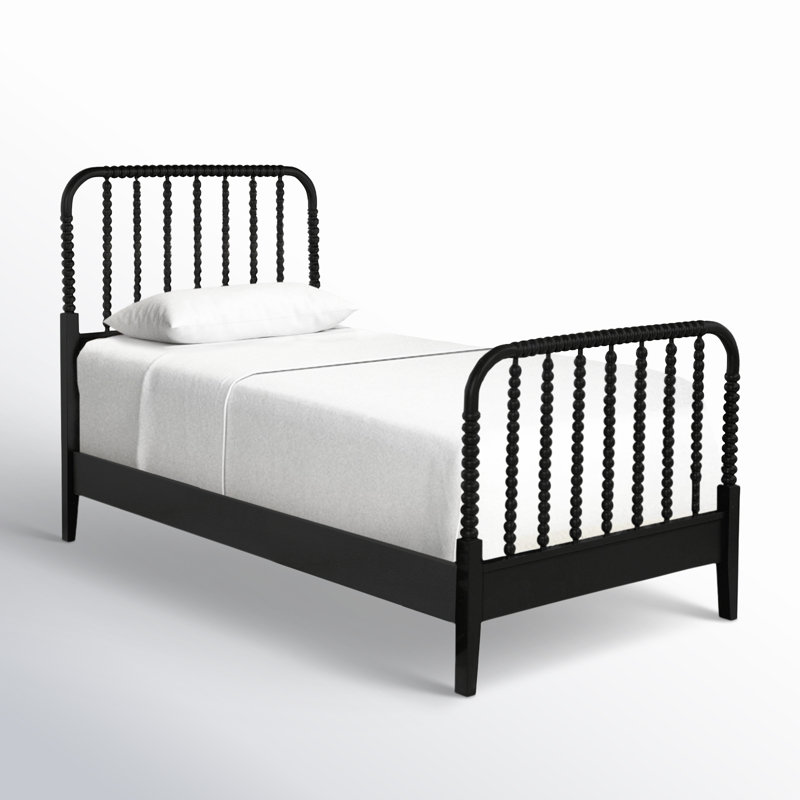 Lind Island Solid Wood Spindle Bed, Twin, Antique Black