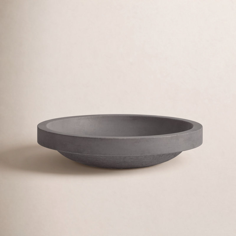 Tolosa NativeStone Concrete Oval Dual-Mount Bathroom Sink, Slate