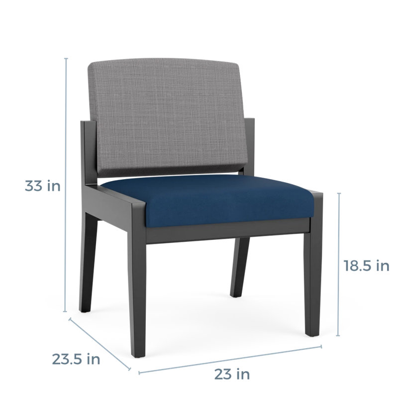 Chaise d'invité Amherst, Noir, Chambray gris / Patriot Plus Blue Ridge