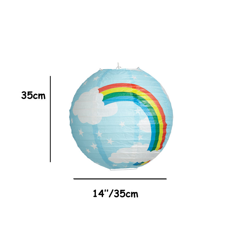35cm H Paper Round Pendant Shade ( Screw On ), Blue