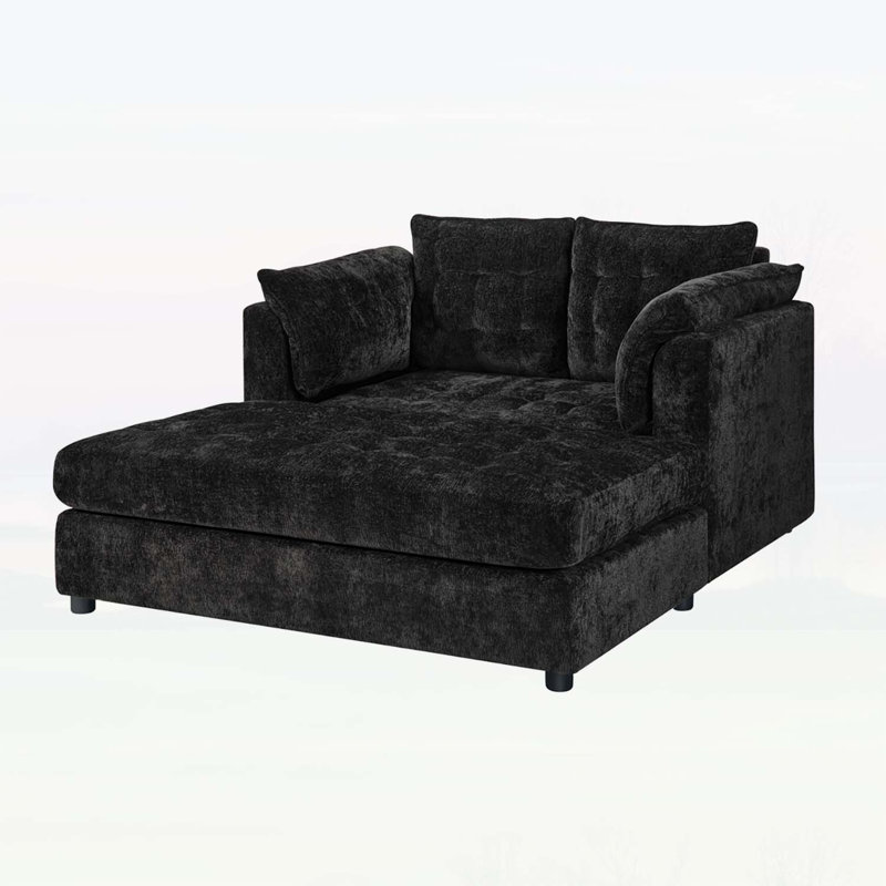 Canapé moderne avec accoudoirs moelleux pour une détente confortable et un décor de salon élégant, noir