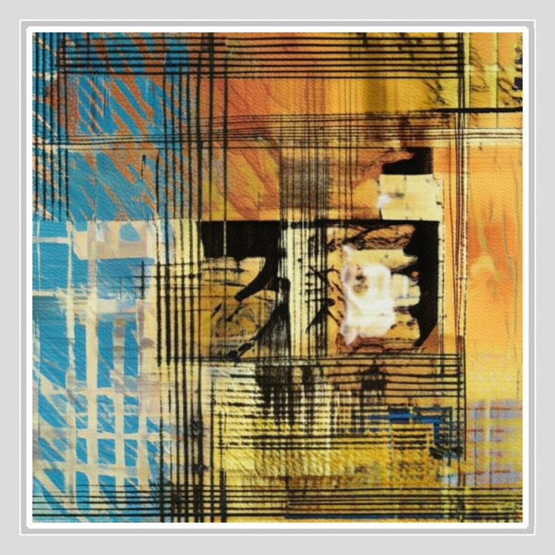 «Vibrant Abstract Grid» - Art mural sur toile encadrée, 36" H x 36" W, White