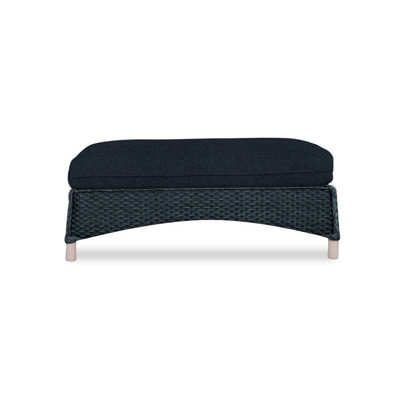 Mandalay Outdoor Ottoman, Sandberg Navy, Hickory