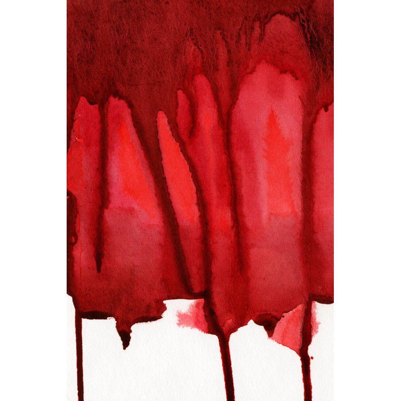 Peinture rouge sur toile Parshall par Katritch, H 12 po x l 8 po