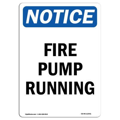Fire Pump Running Sign