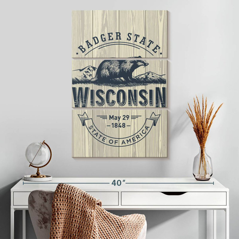 Badgers de Nicci Wisconsin, H 32 po x l 20 po