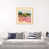 Toile avec cadre en bois beige