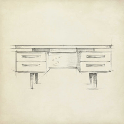 Mid Century Furniture VI par Ethan Harper - reproduction de dessin sur toile tendue