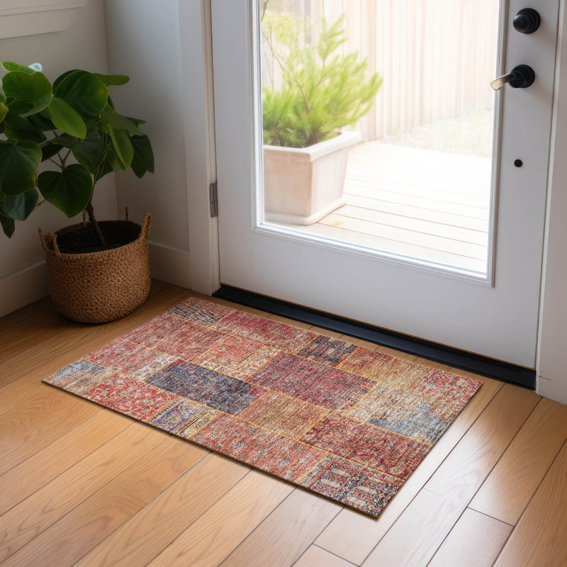 Tapis intérieur / extérieur Mcelwaney, Rectangle 1 pi 8 po x 2 pi 6 po