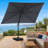 Olilawn 9' x 11.5' Rectangular Patio Umbrella with Base Included, Large Cantilever Offset Aluminum Umbrella - 360-Degree Rotation & Infinite Tilt, for Garden, Deck, Pool & Patio-125814372