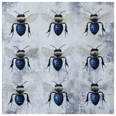 Blue Honey Bees Wall Tapestry - Bees Wall Decor