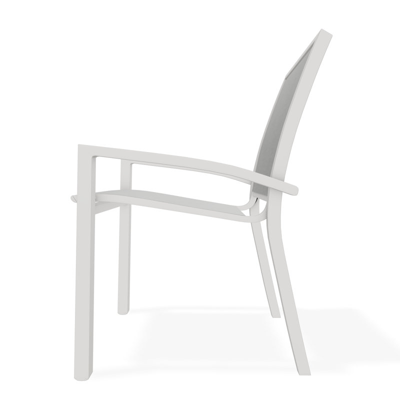 Kendall Outdoor Dining Chair, Snow, Alloy Sunbrella®
