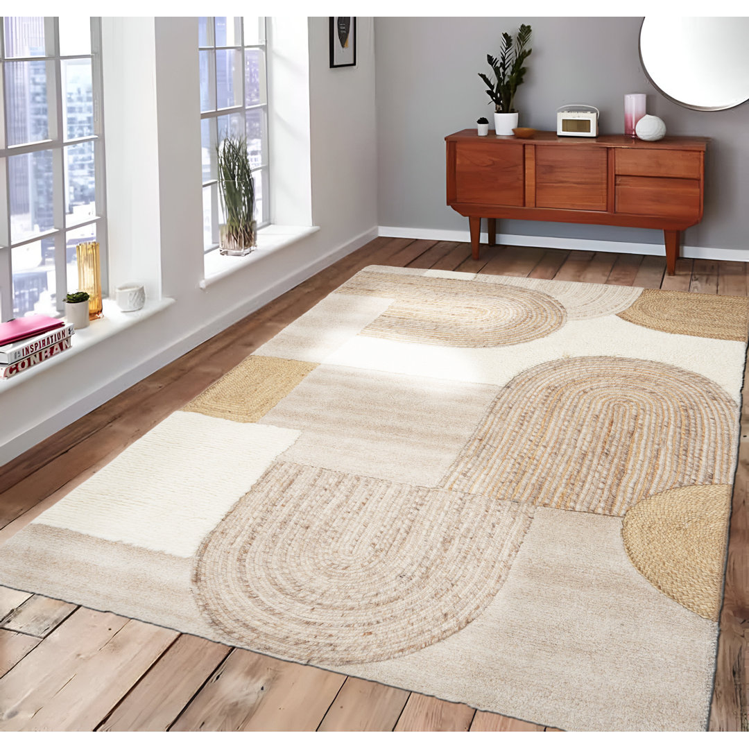 Quynh Solid Colour Hand Woven 160cm X 230cm Area Rug