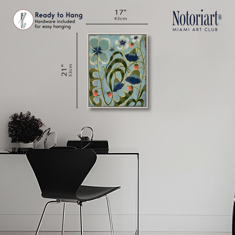 Impression sur toile «Nature all Around Floral Decor» par Notoriart, H 16 po x l 20 po, Cadre argenté