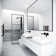 Divide 34" W x 74" H Fixed Framed Shower Screen with 3/8" Striped Glass